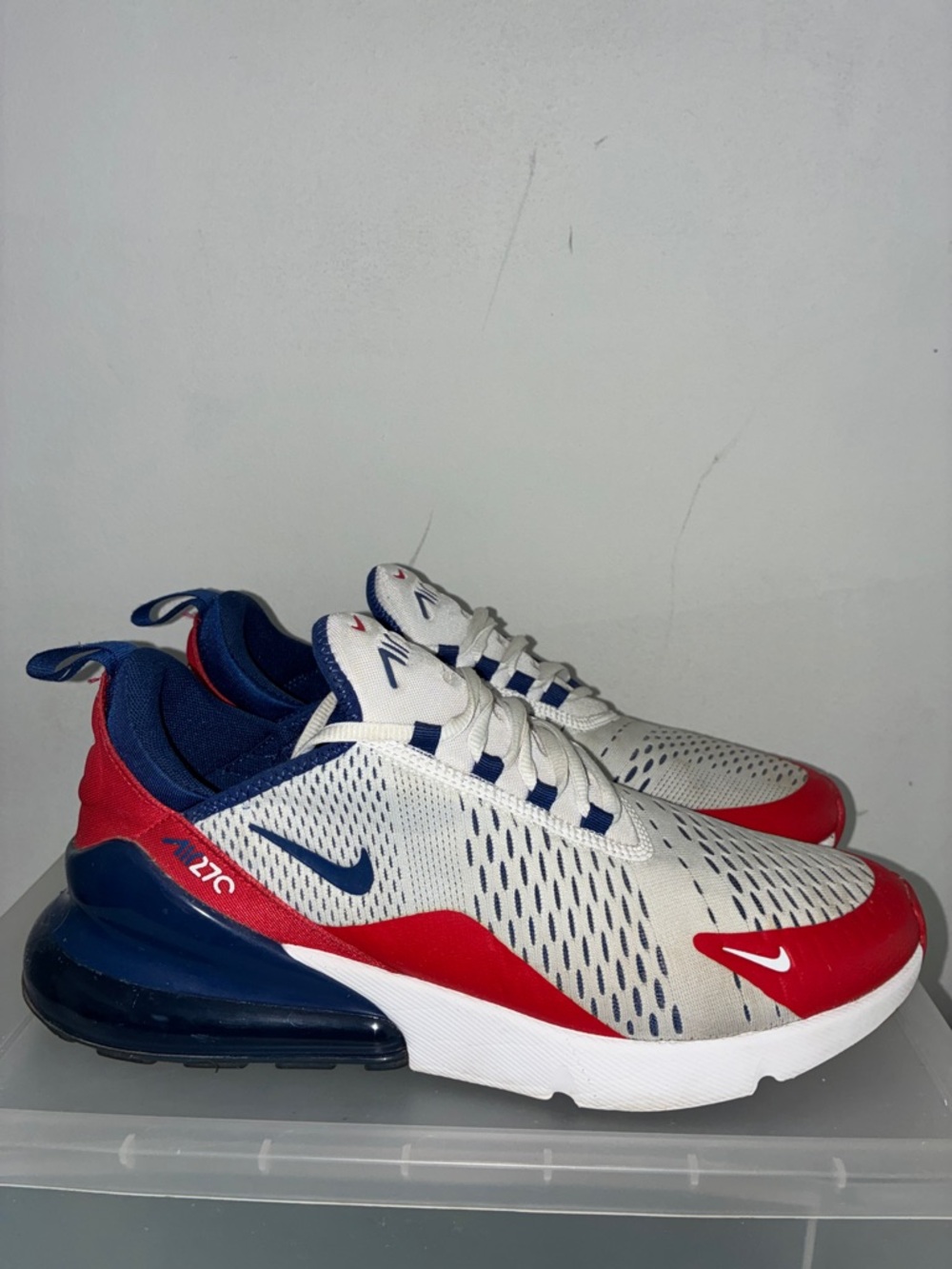 Nike White Red Blue Air Max 270 Style Sneakers
